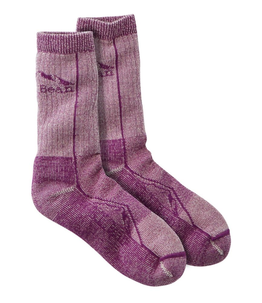 Image of Adults' Cresta Wool Lightweight Hiking Socks, Crew Purple L