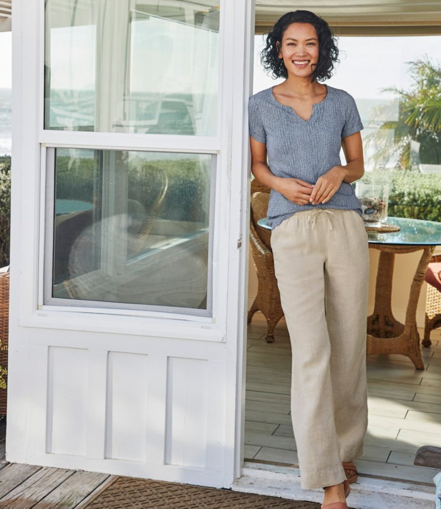 Women's Premium Washable Linen Pull-On Pants, Oatmeal, small image number 7