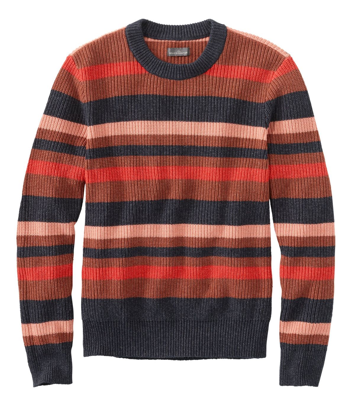 Men's Signature Shaker Stitch Sweater, Crewneck, Stripe at L.L. Bean