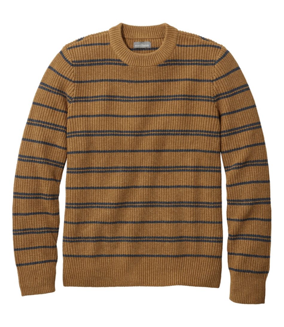 Men's Signature Shaker Stitch Sweater, Crewneck, Stripe | Sweaters at L ...
