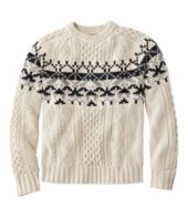 Men's L.L.Bean Organic Cotton Waffle Sweater, Crewneck, Fair Isle