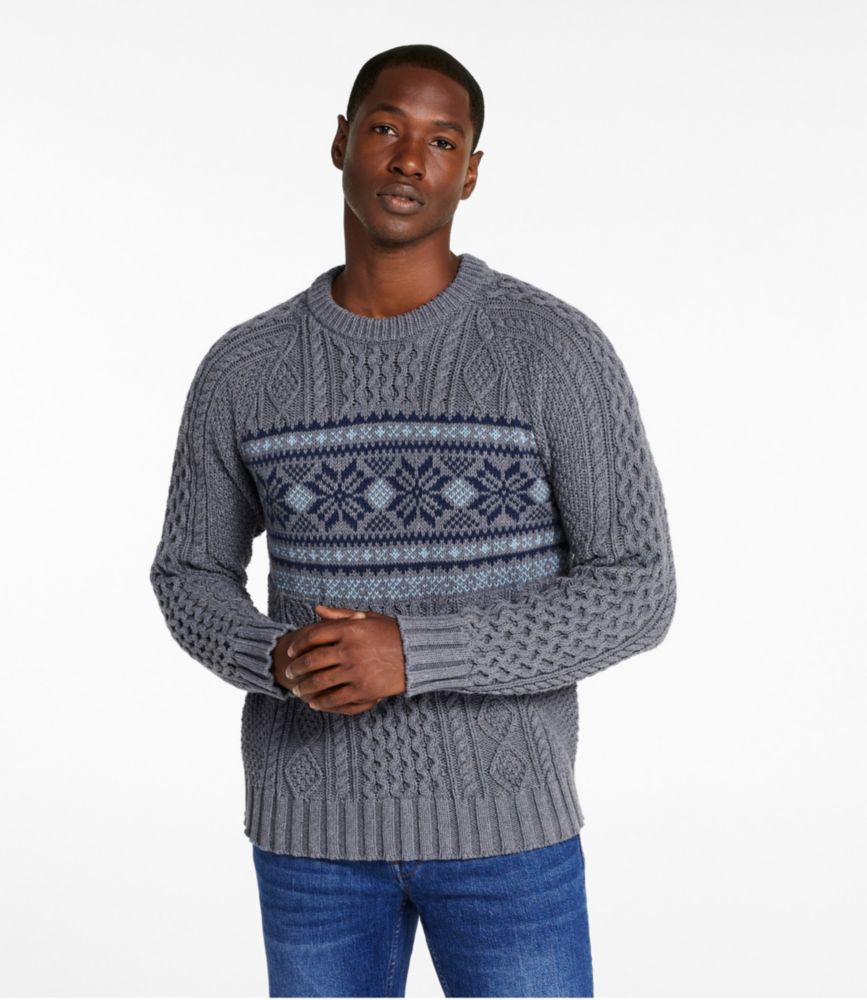 Men's Signature Cotton Fisherman Sweater, Crewneck