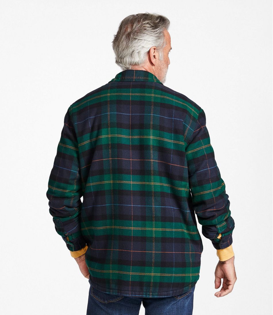 Men's Signature Organic Flannel Shirt, Fleece-Lined