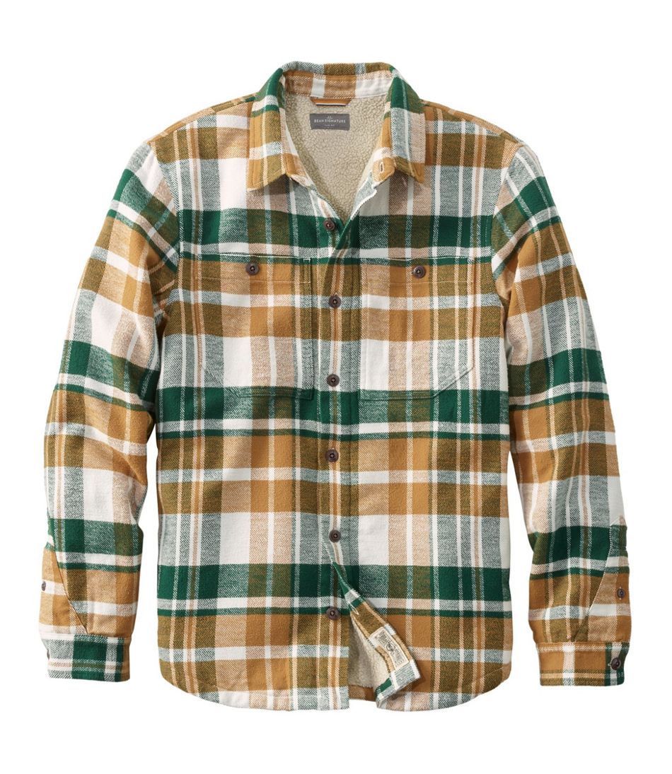 Men's Signature Organic Flannel Shirt, Fleece-Lined | Shirts at L.L.Bean