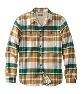 Men's Signature Organic Flannel Shirt, Fleece-Lined