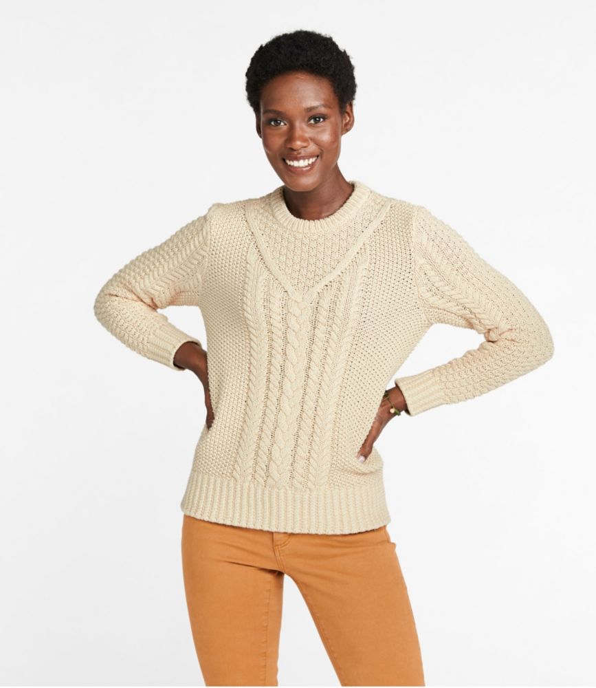 Ll bean aran sweater best sale