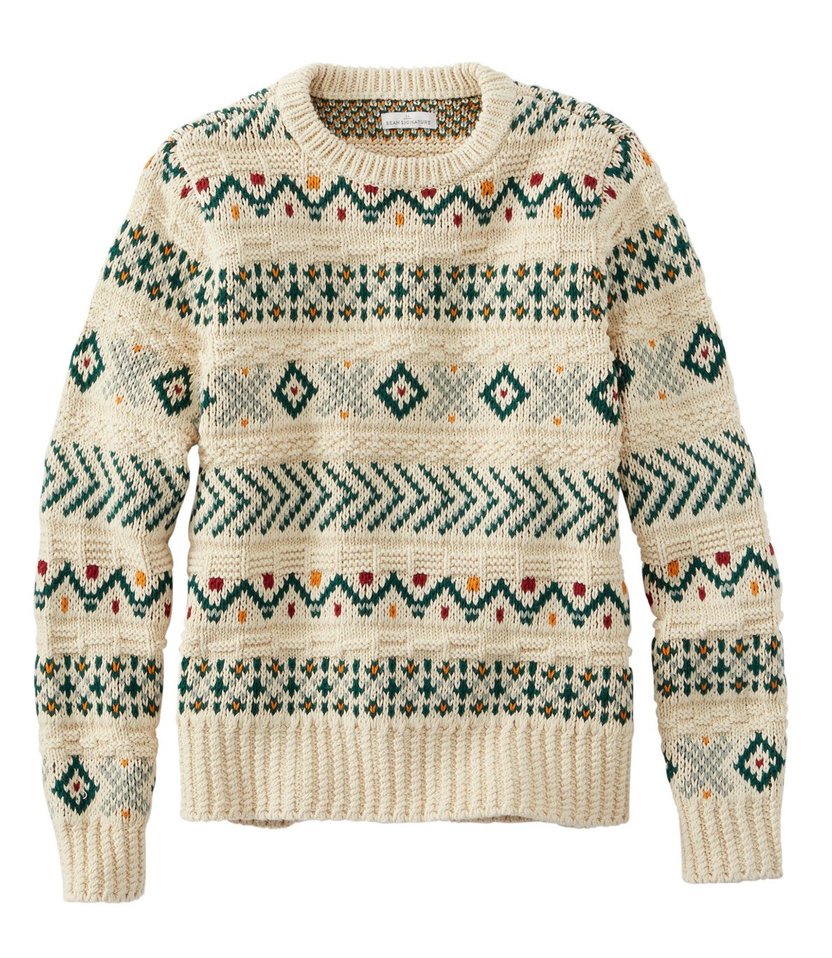 Women's Signature Cotton Fisherman Sweater, Pullover Fair Isle at L.L. Bean