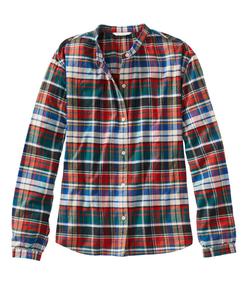 Women's Signature Lightweight Flannel Shirt, Collarless | Shirts