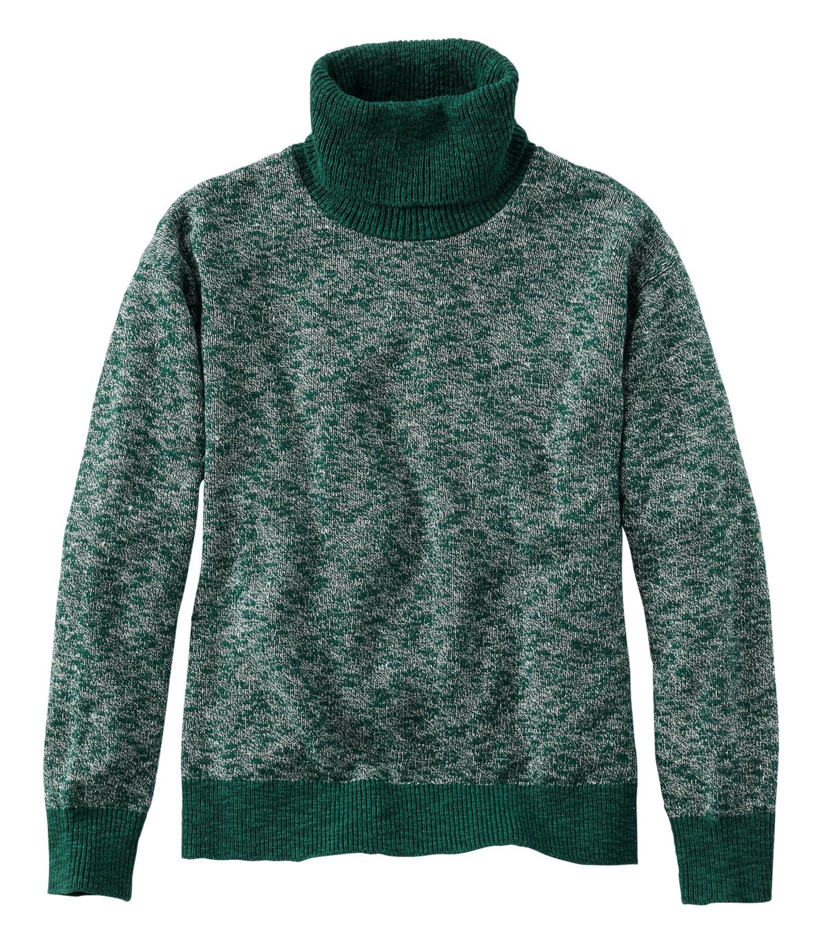Women's Signature Cotton/Linen Ragg Sweater,Turtleneck