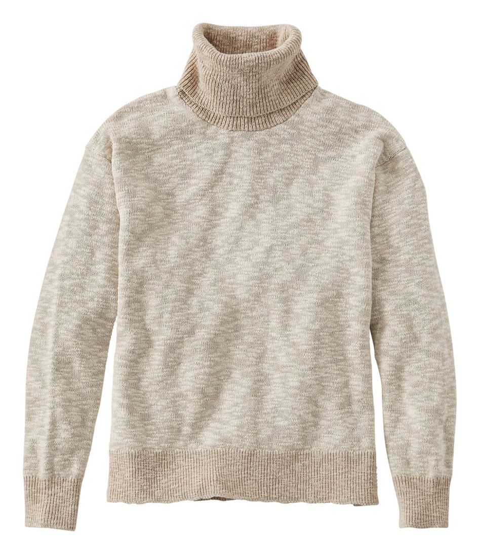 Women's Signature Cotton/Linen Ragg Sweater,Turtleneck | Sweaters at L ...