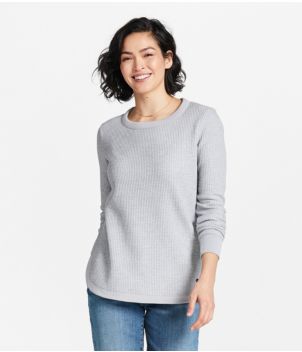 Women's Signature Brushed-Back Waffle Boatneck