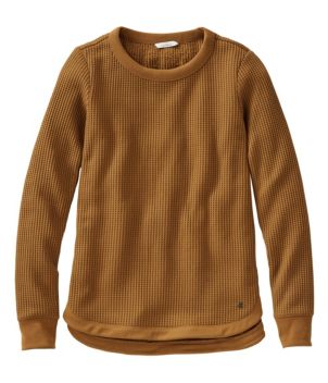 Women's Signature Brushed-Back Waffle Boatneck