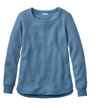 Women's Signature Brushed-Back Waffle Boatneck