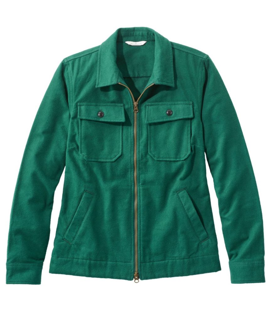 Image of Women's Signature Chamois Zip Shirt Green S