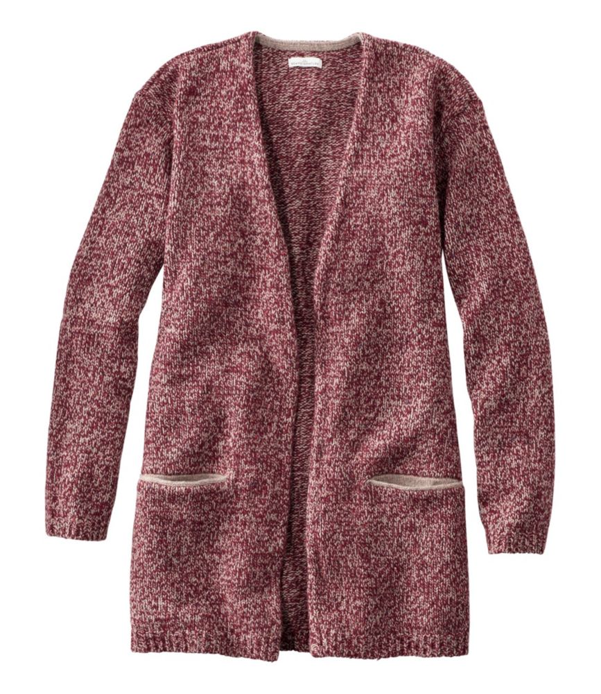 Image of Women's Signature Ragg Wool Open Cardigan Red S