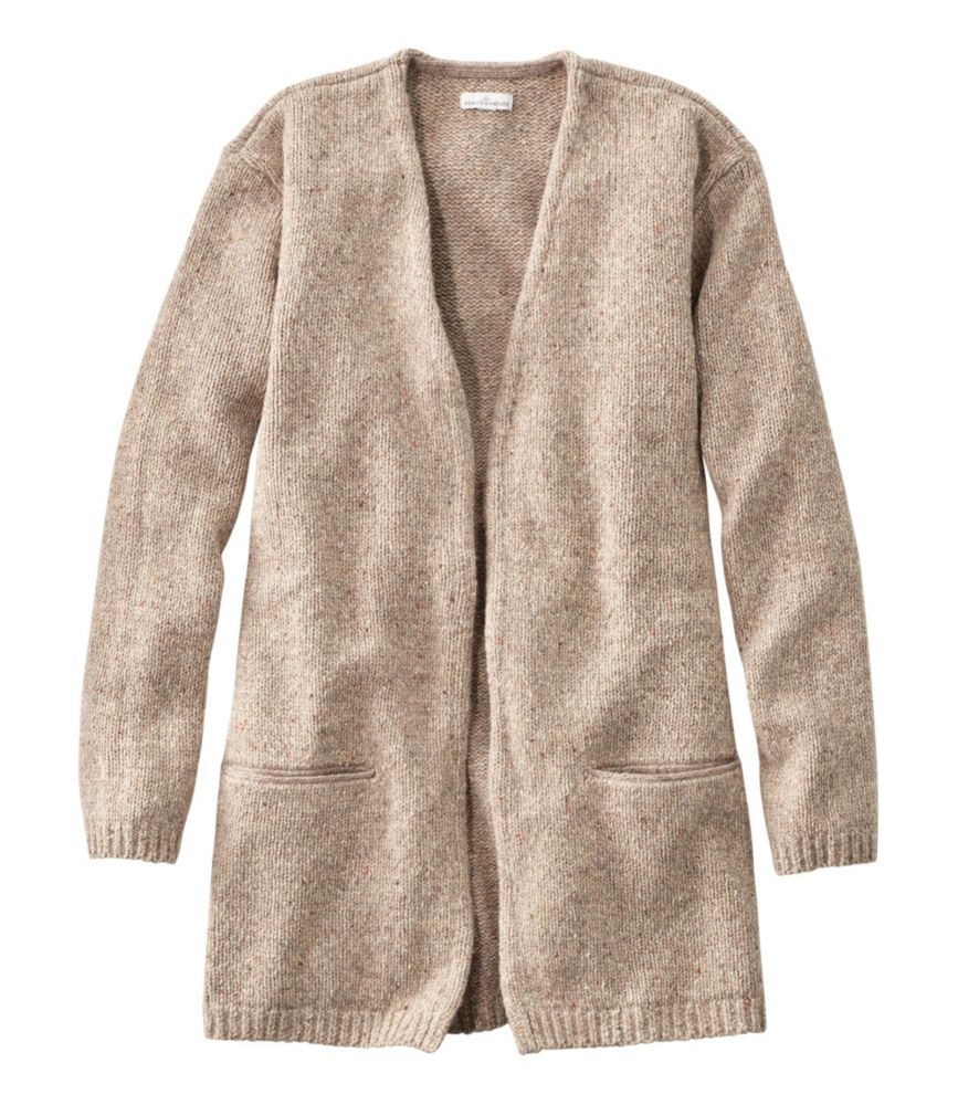 Image of Women's Signature Ragg Wool Open Cardigan Tan S