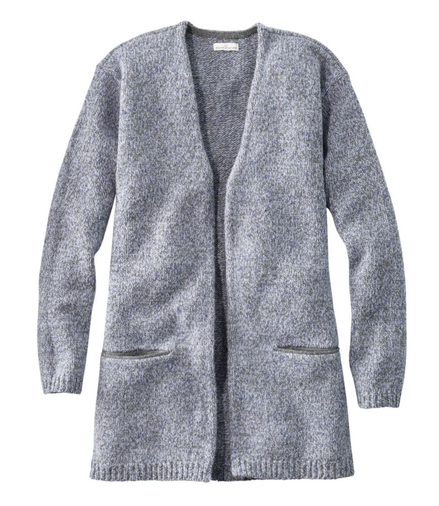 Image of Women's Signature Ragg Wool Open Cardigan Blue XS