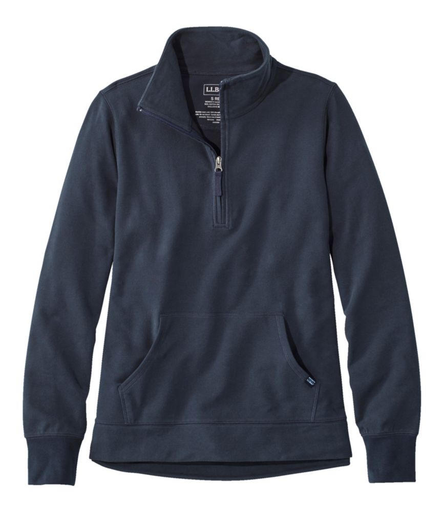 Women's Ultrasoft Sweats, Quarter-Zip Pullover Stripe at L.L. Bean