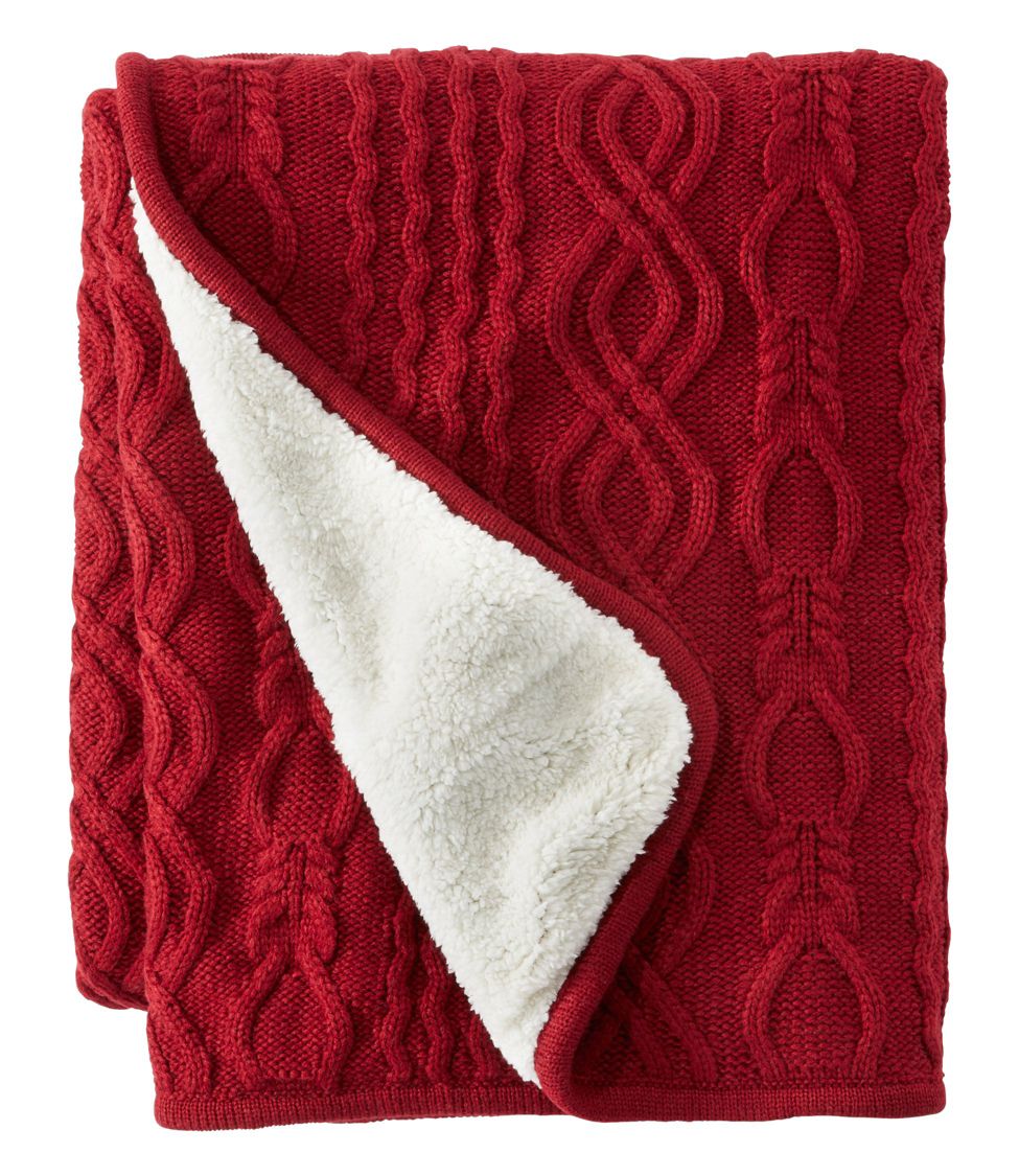 Chunky cabled fleece throw new arrivals