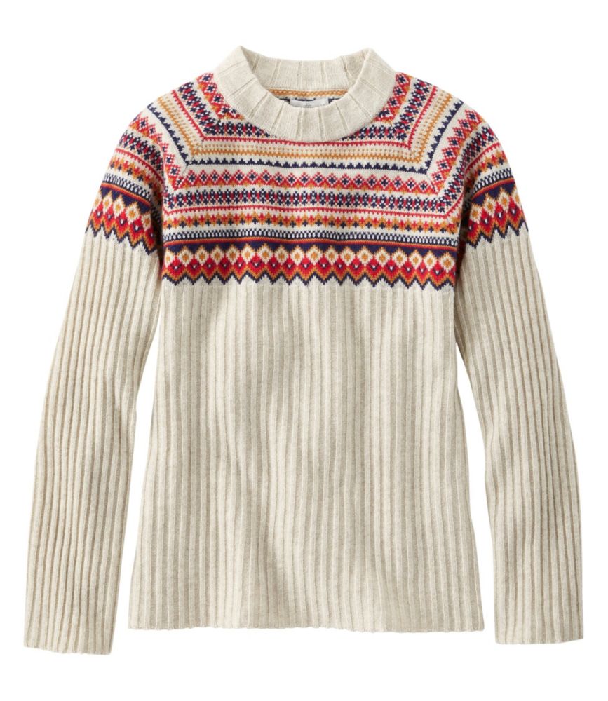 Women's Signature Cashmere Blend Sweater, Jewelneck Fair Isle | Sweaters at  L.L.Bean