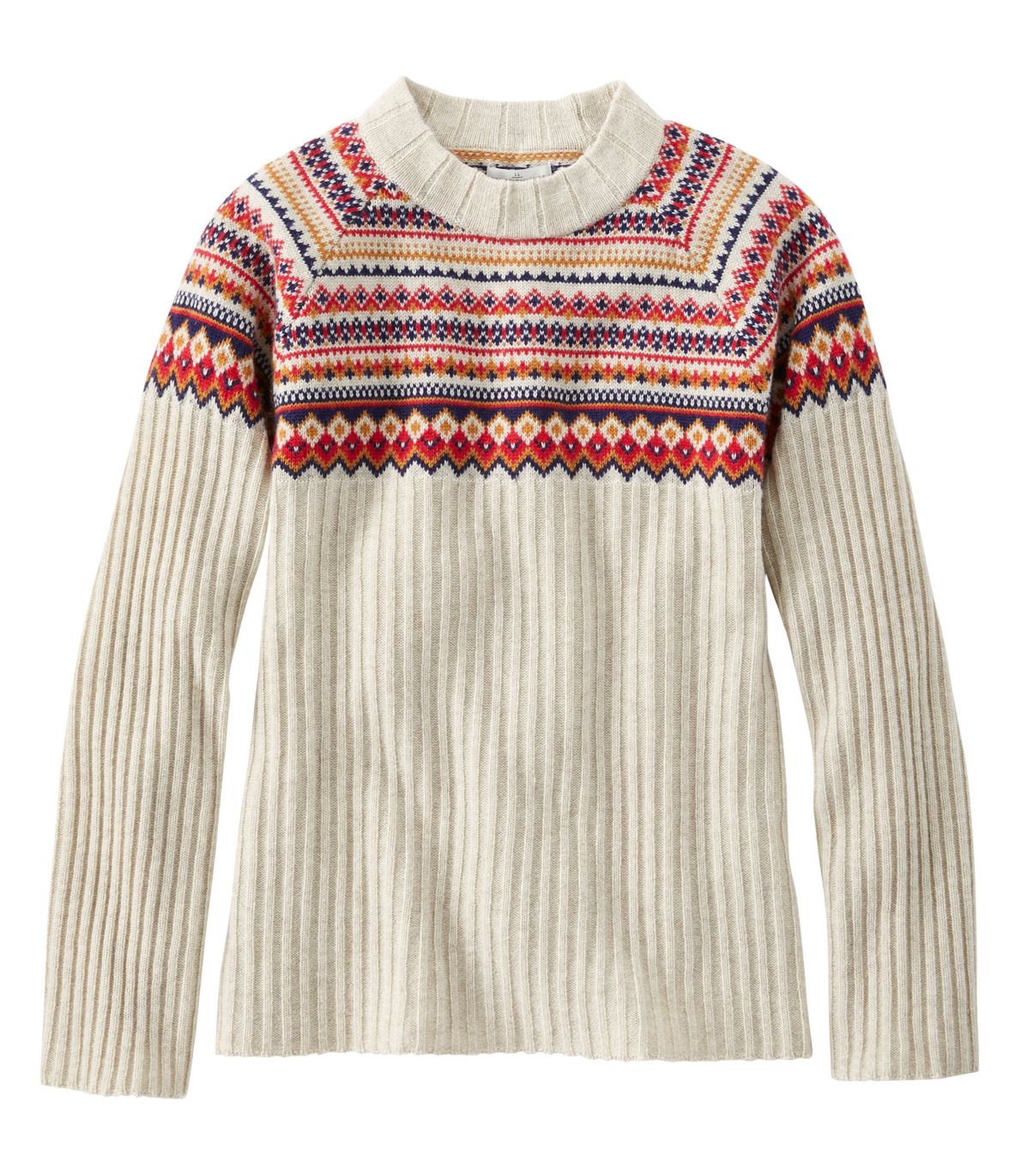 Women's Signature Cashmere Blend Sweater, Jewelneck Fair Isle at L.L. Bean