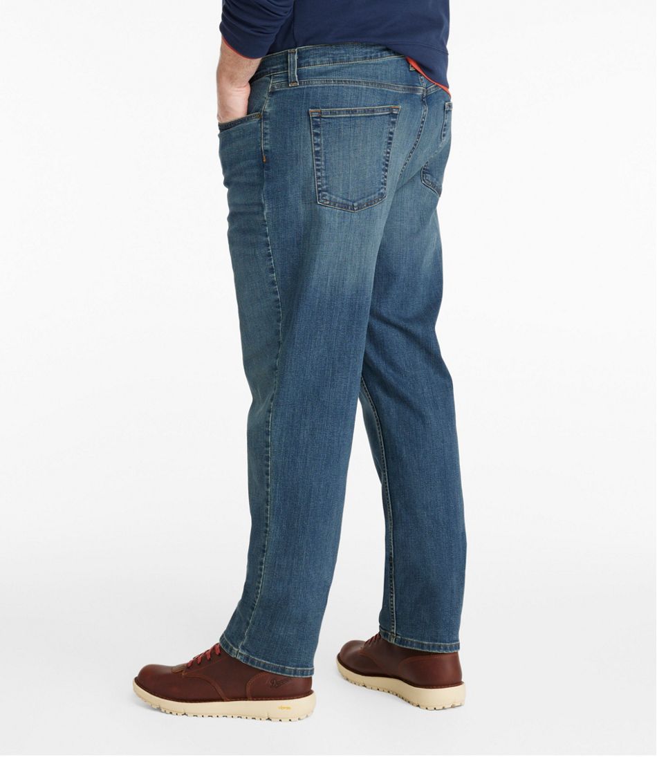 Men's Light Wash Slim Fit Fleece Stretch Jeans