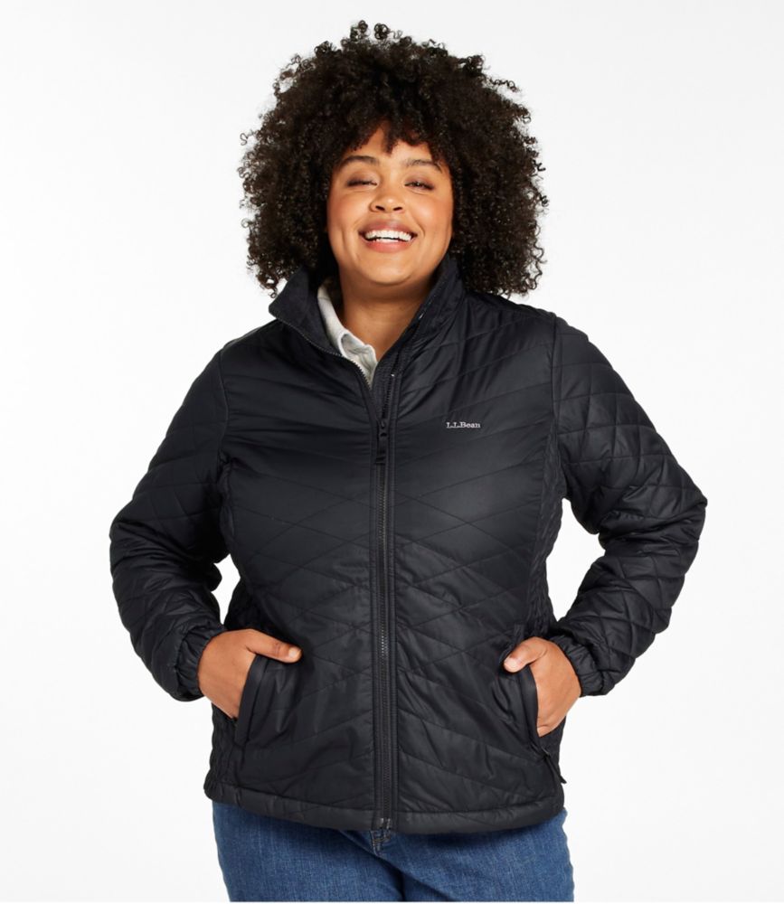 Women's Fleece-Lined Primaloft Jacket, Carbon Navy, small image number 2