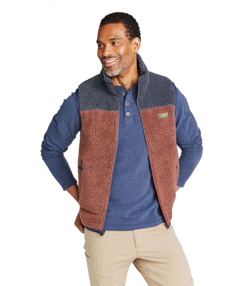 Men's Mountain Pile Fleece Vest, Colorblock