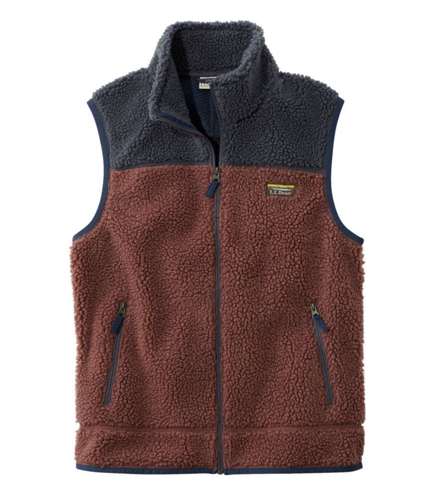 Men's Mountain Pile Fleece Vest, Colorblock Vests at L.L.Bean