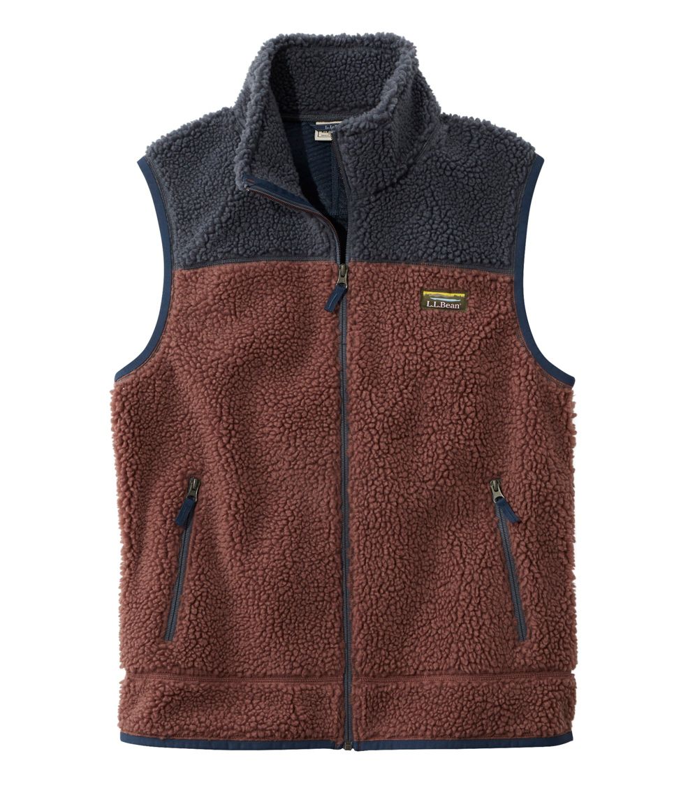 Men s Mountain Pile Fleece Vest Colorblock at L.L. Bean