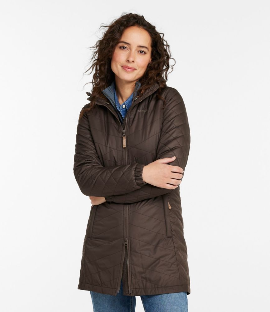 Women's Fleece-Lined Primaloft Coat Same color throughout would look much nicer & blend in better with other apparel colors you are wearing