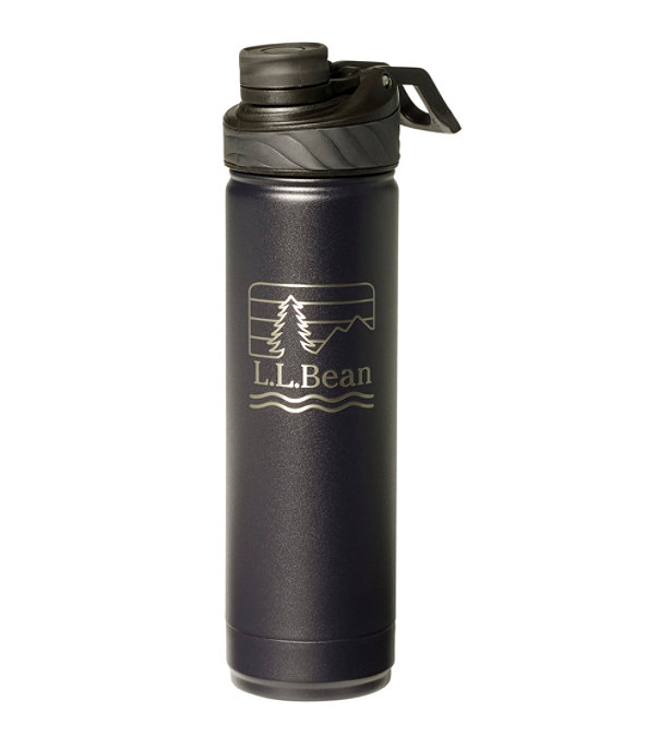 L.L.Bean Canteen Insulated Bottle, 26 oz, Black/Woodscene, large image number 0