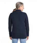 Women's Double L Mixed-Cable Sweater, Button-Front Cardigan