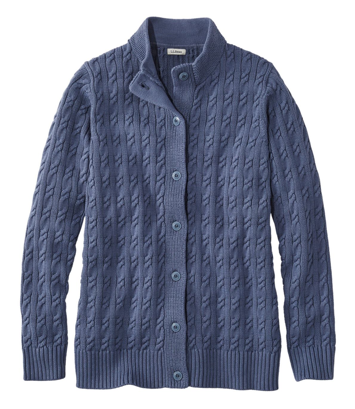 Women's Double L Mixed-Cable Sweater, Button-Front Cardigan