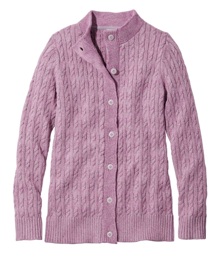 Women's Double L Mixed-Cable Sweater, Button-Front Cardigan, , small image number 5