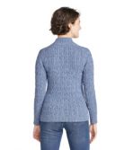 Women's Double L Mixed-Cable Sweater, Splitneck