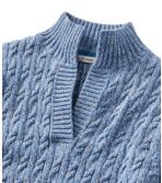 Women's Double L Mixed-Cable Sweater, Splitneck