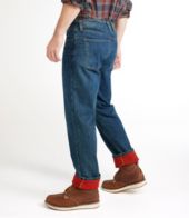 IDEALSANXUN Fleece Lined Jeans Mens Elastic Waist Thicken Warm