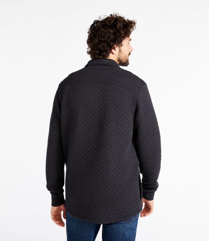 Men's Quilted Sweatshirts, Snap Overshirt, Classic Navy, small image number 3