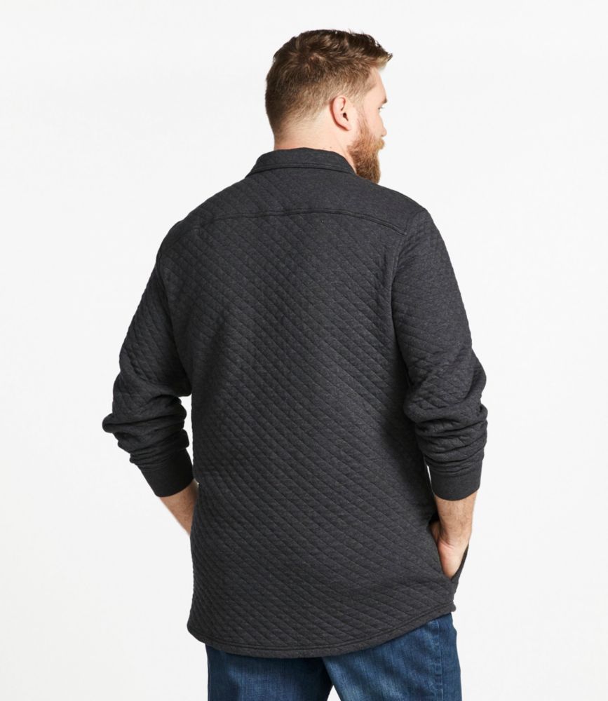 Men's Quilted Sweatshirts, Snap Overshirt, Classic Navy, small image number 5