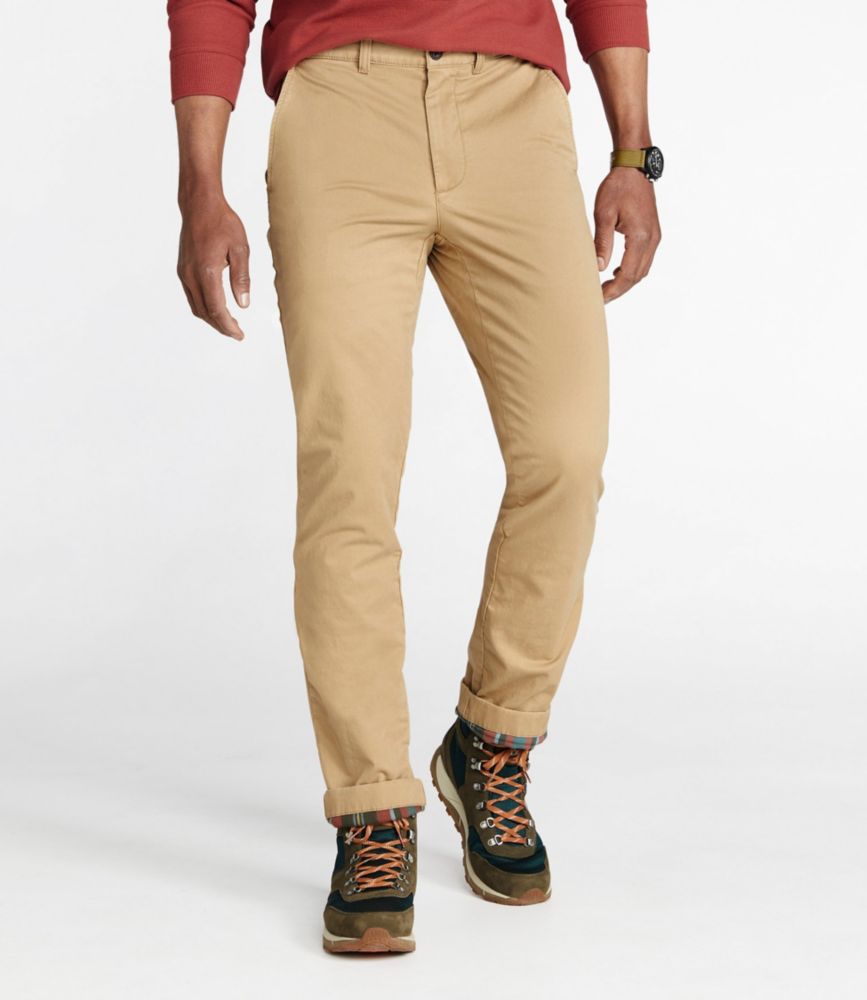 Men's Lakewashed Stretch Khakis, Standard Fit, FlannelLined Pants