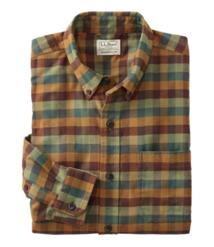 Men's Comfort Stretch Flannel Shirt, Traditional Fit, Plaid | Shirts at ...