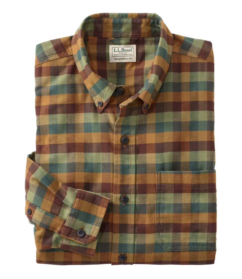 Men's Comfort Stretch Flannel Shirt, Traditional Fit, Plaid at L.L. Bean