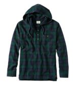 Men's Scotch Plaid Flannel Shirt, Hooded Pullover, Slightly Fitted