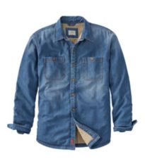 Men's Solid Canvas Shirt Jacket - Shirtjac with Printed Polar Fleece Lining Moonlit Ocean / XXL - The American Outdoorsman