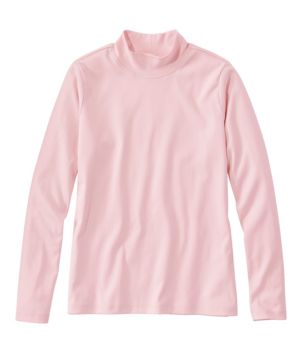 Women's Pima Cotton Tee, Long-Sleeve Mockneck