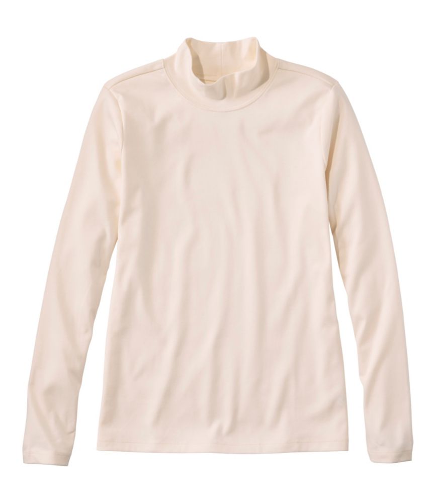 Women's Pima Cotton Tee, Long-Sleeve Mockneck