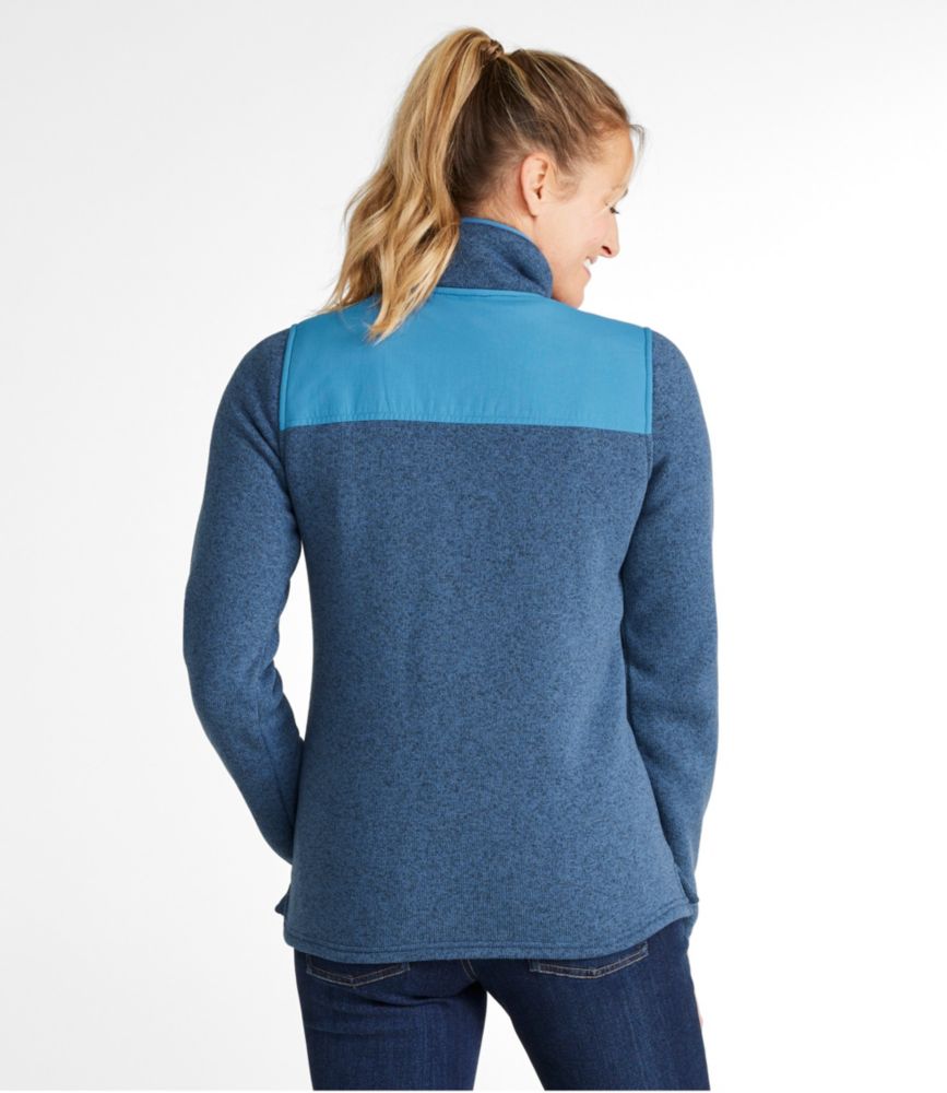 Women's L.L.Bean Sweater Fleece Full-Zip Overlay Jacket, Mallard Blue, small image number 3