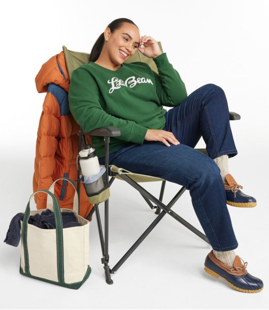 Women's L.L.Bean 1912 Sweatshirt, Crewneck Logo, Classic Navy Collegiate Logo, small image number 4