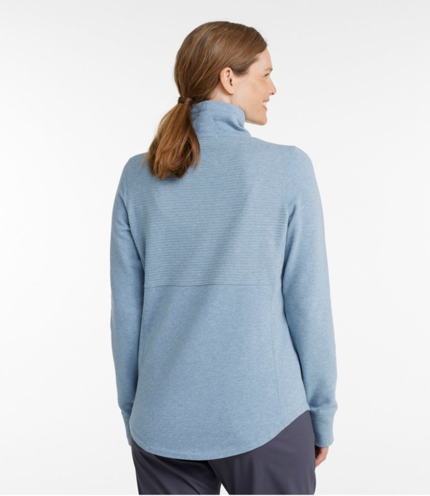 Women's L.L.Bean Cozy Mixed-Knit Pullover, Marine Blue Heather, small image number 3